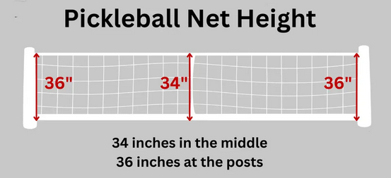 Pickleball net height.