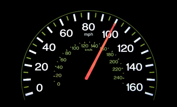 Speedometer image. The article is about how fast you can hit a pickleball in MPH.